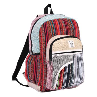 Hippie Boho Hemp Cotton Daypack Backpack Tribal Patch