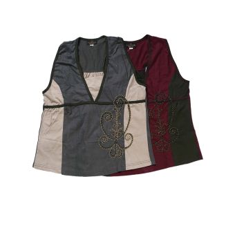 Flower Beaded Racer Cotton Tank