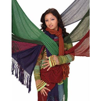 PURPLE WOOLEN MUFFLER WITH EMBROIDERY