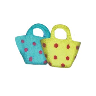 TURQUOISE BASKET DESIGN & DOTTED FELT HAND BAG