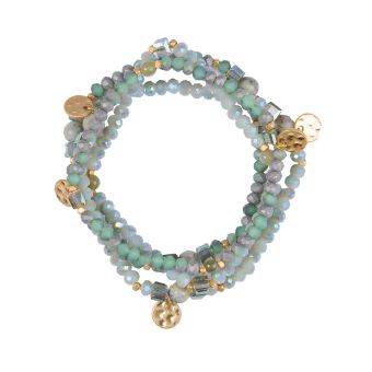 Multi Strand Bracelet Blue Tone