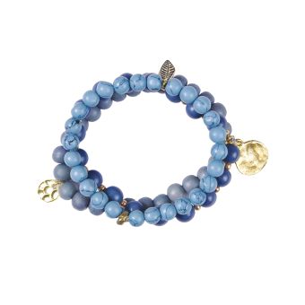 Multi Strand Blue Bead Bracelet