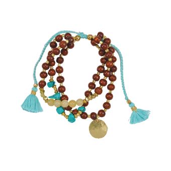 Multi Strand Blue Bead Bracelet