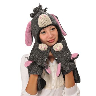 Donkey Animal Hat w' Scarves