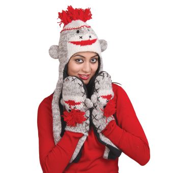 Red Sock Animal Hat w' Scarves