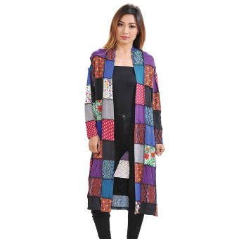 Patched Long Viscose Duster