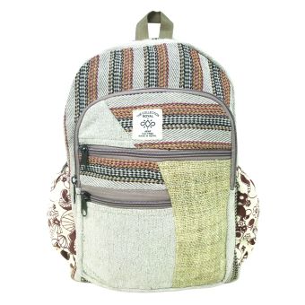 Mushroom Pocket Tribal Hemp and Cotton Back Pack Bag