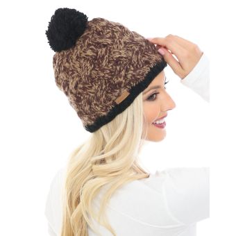 Woolen Beanie Hat w' Pom Pom