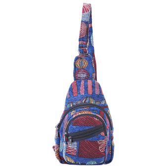 Hippie Boho Cotton Bohemian Crossbody Sling Bag Backpack Blue