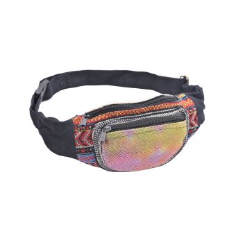 The Collection Royal Tie Dye Panel Hemp Cotton Fanny Pack Plain