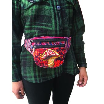 Mushroom Print Boho Hippie Bohemian Fanny Pack Belt Bag