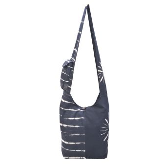 Black Grey Tie Dyed Hobo Bag