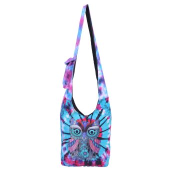Owl Tie Dye Printed Hobo Bag