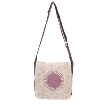 Graphic Hemp Cotton Messenger Bag Sun