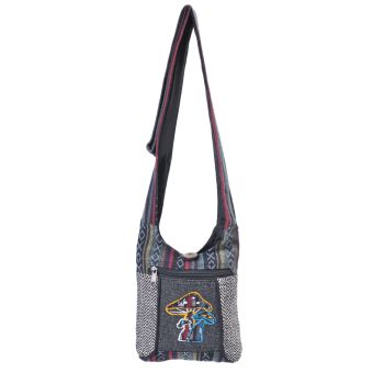 Mushroom Embroidered Hippie Boho Crossbody Mini Hobo Bag