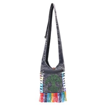 Tree of Life Embroidery Mini Hobo Bag
