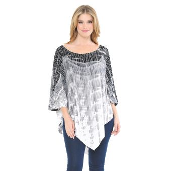 Black & White Tie Dye Poncho