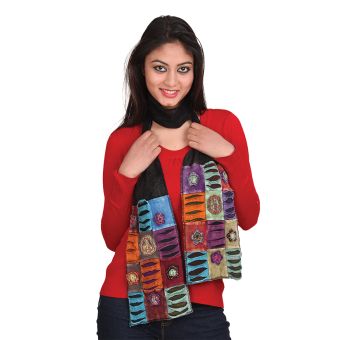 Cotton Scarf with Rip and Peace Patches *Reduced