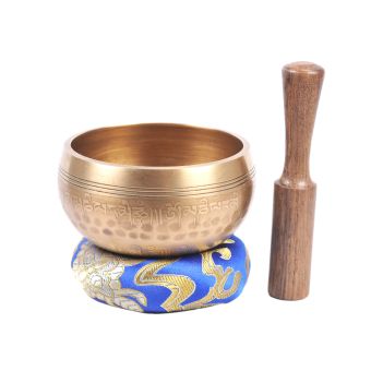 Plain Etched Double Bajra Tibetan Singing Bowl