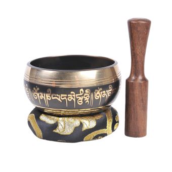 Chakra Colors and Black Painted Tibetan Singing Bowl