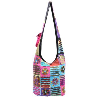 The Collection Royal Floral and Razor Patched Cotton Hobo Bag