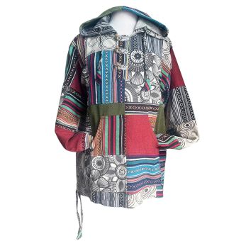 Square Patched and Printed Unisex Hoodie