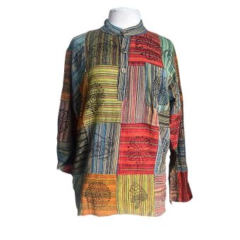 Square Patched Hand Printed Unisex Top