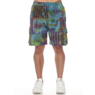 Cotton Tie Dye Patch Boho Hippie Unisex Shorts